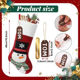 bolukets Christmas Stockings 4 Pack, 19.2 inches 3D Reindeer/Snowman/Penguin/Santa Claus Classic Felt Xmas Stocking for Family Holiday Christmas Party Decorations