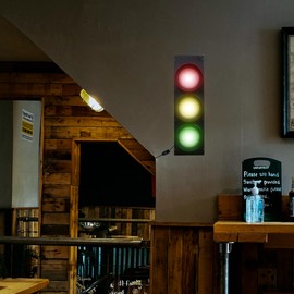 Signaworks Decorative LED Traffic Light Wall Mount Lamp with Switch & Remote Control for Kids Room, Man Cave, Bar, Office, Garage, Fun Room, Pub, Retro Industrial Old Fashion Look with Wall Plug