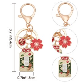DELORIGIN 4pcs Lucky Cat Keychains Enamel Amulet Charms Blessing Keyrings Talisman Japanese Fortune Lucky Beckoning Cat Keychains for Wealth Handbag Decoration Protection Gifts Car Keys