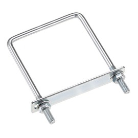 sourcing map Square U-Bolts 3-1/2"(90mm) Inner Width Carbon Steel M8 with Nuts, Frame Plate, Round Washers 2 Set