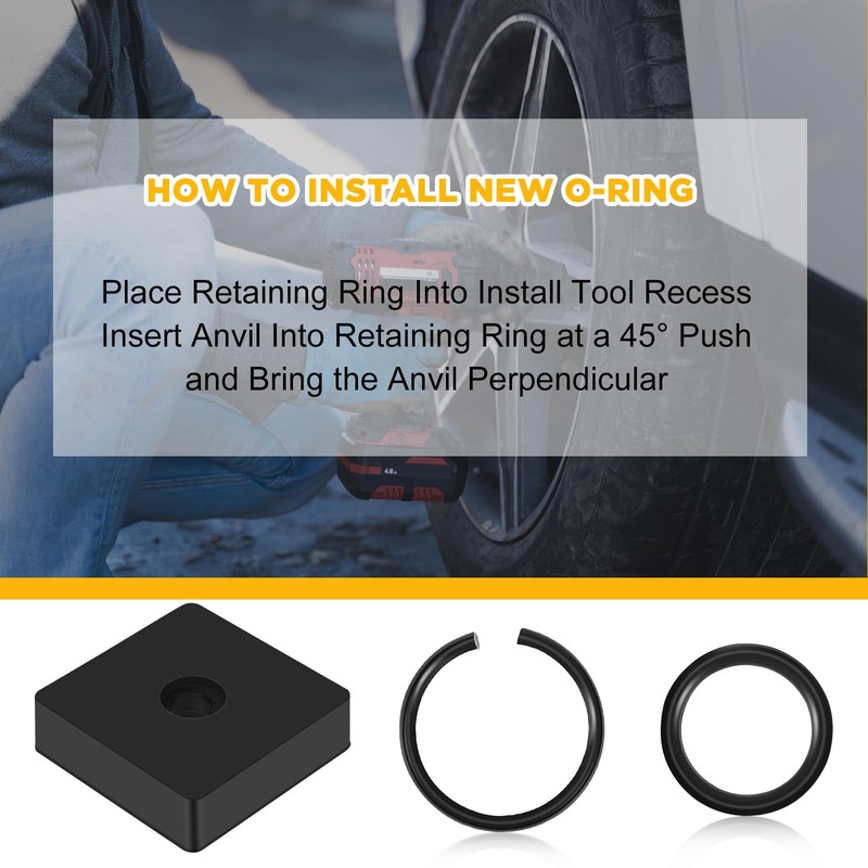 Relaxweex 20 Sets 3/8" Impact Retaining Ring With O-Ring Compatible