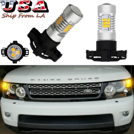 awesome_miniatures 2Pcs 5200s LED Turn Signal Light Amber Bulbs For 2010-2016 Range Rover Sport LR4