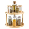 Bamboo Lazy Susan Organizer, 2-Tier Kitchen Rotating Spice Rack for