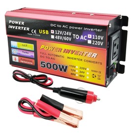 500W Car Power Inverter 12V/24V DC to 110V AC Converter with Dual AC Outlets & USB Port - Heavy-Duty Aluminum Alloy Compact Size for laptop RV Truck Camping- Overheat/Overload/Short Circuit Protection