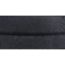 BELTINGER Replacement Belt with Python Embossing with Press Studs 4 cm | Press Stud Belt for Men and Women 40 mm | Leather Belt without Buckle Snake Look, black