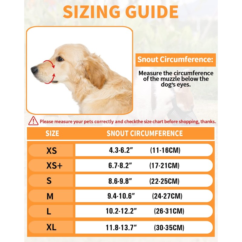 Dog Muzzle Soft Nylon Muzzle - Adjustable Breathable Mesh Muzzle,