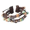 AeraVida Pastel Multicolor Criss Cross Mix Stone Cotton Rope Cuff