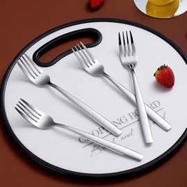 Dinner Forks 6 Pieces, Kyraton Stainless Steel 19.5cm Table Forks Cutlery Forks Set, Silverware Set, Dishwasher Safe.