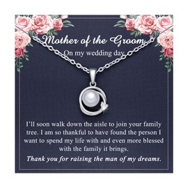 Mother of the Groom Gifts, Wedding Gifts for Mother of the Groom Jewelry, Silver Pearl Mother of the Groom Necklace from Bride