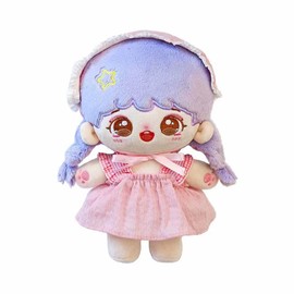 niannyyhouse Muñeca de peluche de 20 cm, cuerpo de peluche sin atributos, falda de muñeca de 8 pulgadas, vestido de vestir (a-2)