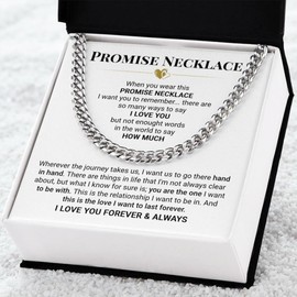 VIRAGIL To My Man Promise Necklace, Cuban Link Necklace For Him, Birthday Gift For Him, Promise Jewelry For Man, To My Boyfriend Anniversary Jewelry For Christmas, Birthday