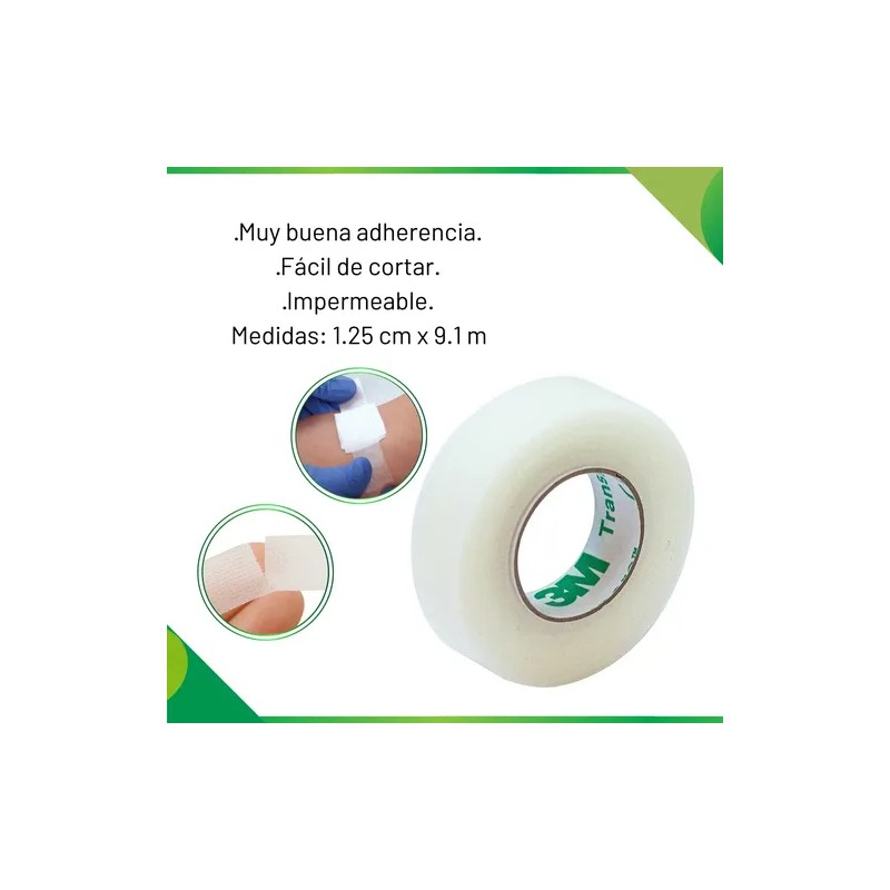 Cinta Transparente Transpore 3m 9 Metros Diferentes Medidas