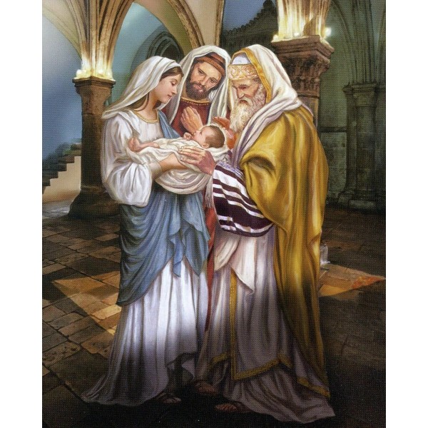 Presentation of Jesus a man in Jerusalem called Simeon 8"x
