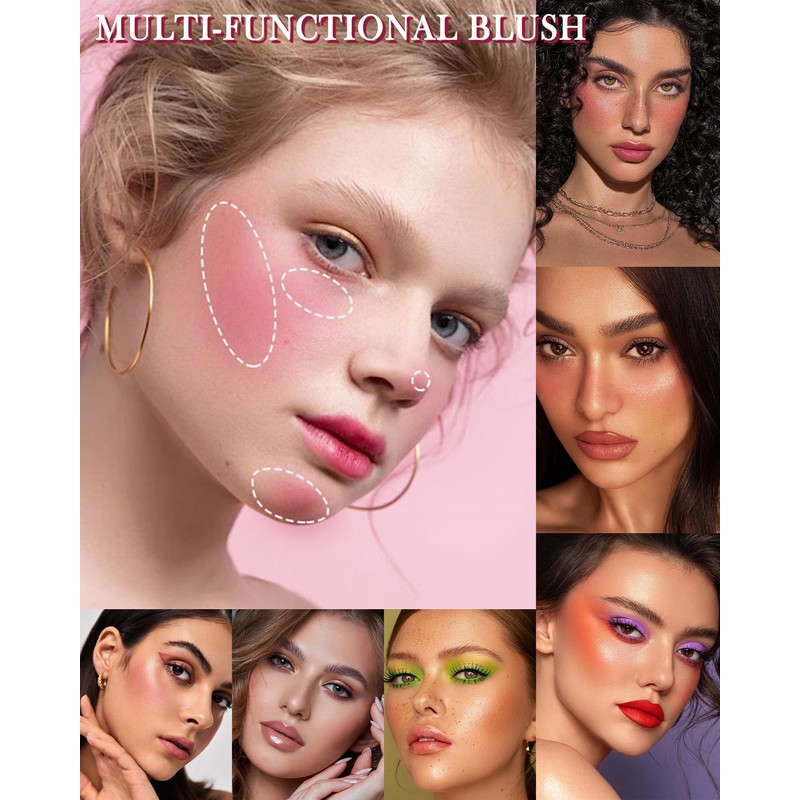 Blush Stick for Cheeks, Cream Matte Liquid Blush, Velvet Lightweight