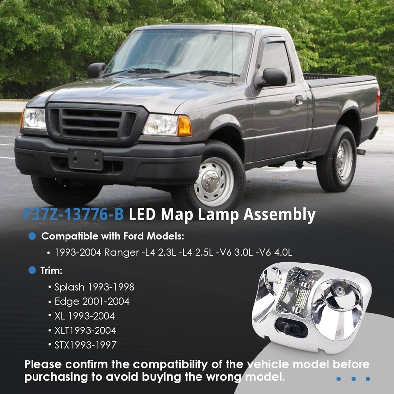 F37Z-13776-B LED Cab Map Light Upgrade Assembly Compatible with 1993-2004