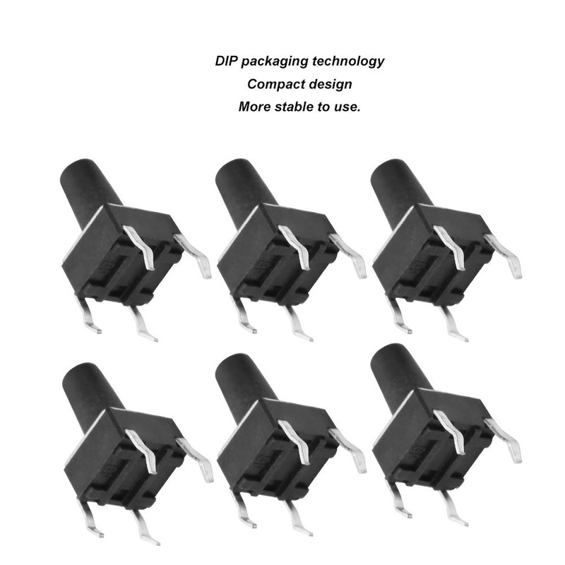 100pcs DC12V 50mA DIP Micro Momentary Tact Button Switch Assortment