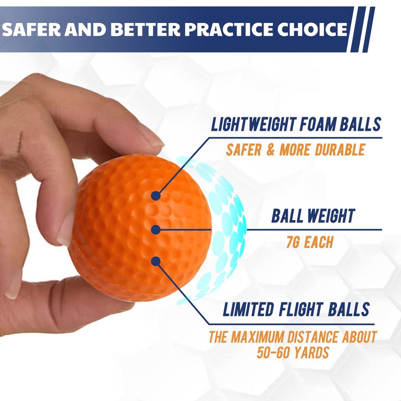 JAYA 12 pack Foam Golf Practice Balls, Realistic Feel and
