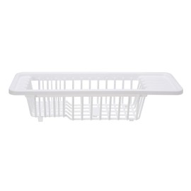 Kitchen Details Sink Dish Rack | Dimensions: 17.9"x 6.3"x 3.9" | Kitchen Accessories | Holds Dinnerware | Drinkware | Utensils to Drain | Frees up Counter Space | White