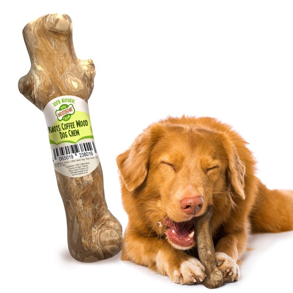 Woodbone Knots Coffee Wood Dog Chew Toy for Medium Dogs