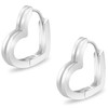 KRKCLIFE Heart Hoop Earrings Women, 925 Sterling Silver, White Gold