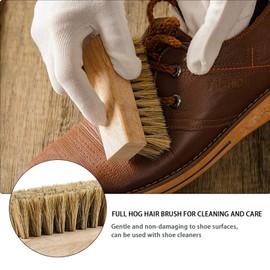 Shoe Cleaning Brush Shoe Polish Brush Suede Brush, Shoe Shine Kit Boot Brush Horse Hair Brush for Leather, Shoe Brushes for Cleaning Shoe Shine Kit for Men and Women (4)