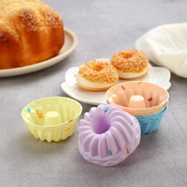40PCS Silicone Cupcake Baking Cups Set for Muffins - 8 Shapes Including Round, Square, Star, Sunflower, Rose, Chrysanthemum, Flower, Pumpkin