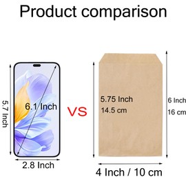 FOCCIUP 100 Pcs 4x6 Inches Brown Kraft Paper Bags Flat Envelopes Merchandise Treat Bag for Party