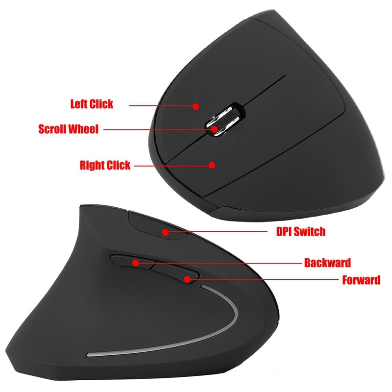 2.4GHz Optical 1600DPI Wireless Ergonomic Vertical Gaming Mouse NOn delay