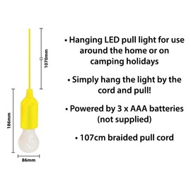 St. Helens Home & Garden LED Hanging Pull Light (Yellow)
