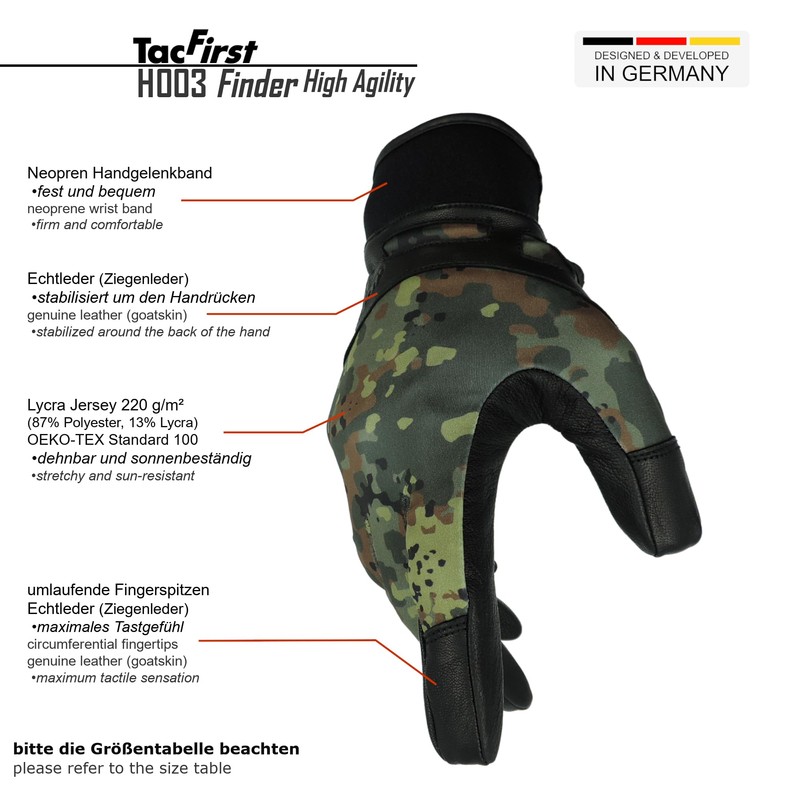 TacFirst Camouflage Gloves H003 Finder Lightweight Tactical Military Tactical Gloves