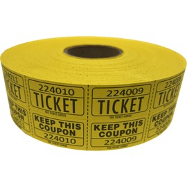 The Ticket GURU-Large Number Raffle 50/50 TICKETS-2000/ROLL (Yellow)