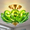 HuixuTe Modern Semi Flush Mount Ceiling Light, 3-Light Gold Close