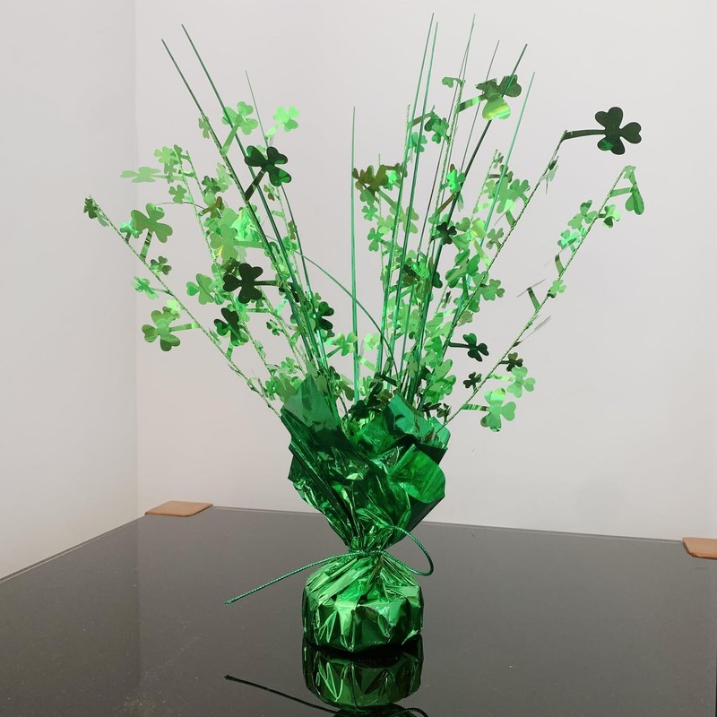 ALISSAR ALISSAR 2-Pack Glitter Shamrock St. Patrick's Day Centerpieces-Shamrock Decorations
