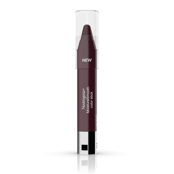 Neutrogena MoistureSmooth Color Stick for Lips, Moisturizing and Conditioning Lipstick with a Balm-Like Formula, Nourishing Shea Butter and Fruit Extracts, 180 Deep Plum,.011 oz