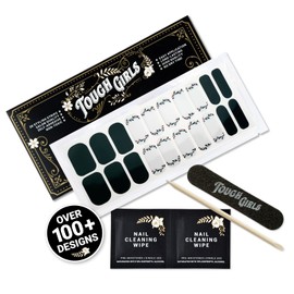 TOUGH GIRLS | 20 Exquisite Gel Nail Polish Strips w/Application Accessories - No UV/LED Lamp Required (Holiday | Green Holly & Red Foil Berries)
