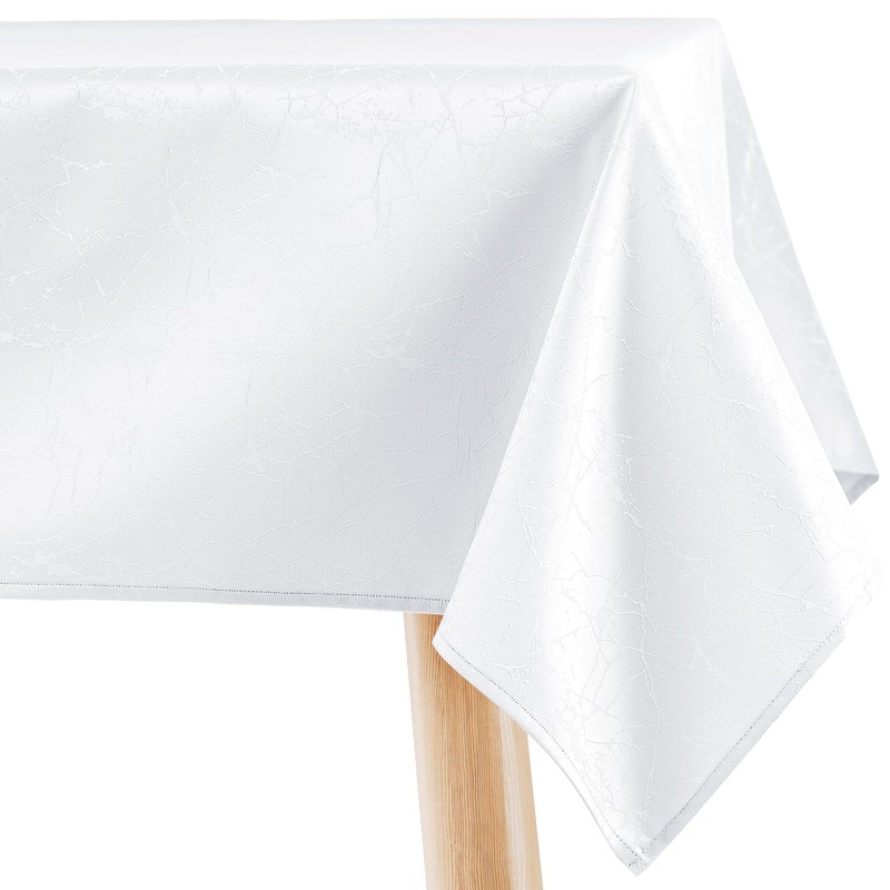 Filumi Tablecloth 120 x 220 cm White Washable for Indoor