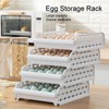 4PCS Egg Container for Refrigerator PP Stackable Shockproof Egg Drawer