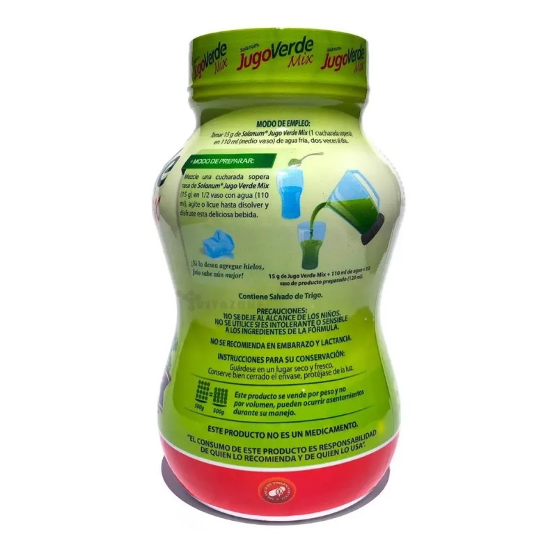 Jugo Verde Mix Fibra Para Mezclar En Polvo 500 Grs