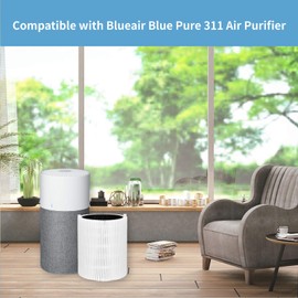 2 Pack 311 Filters Replacement, Compatible with Blueair Blue Pure 311 Air Purifier，2 in 1 HEPASilent and Activated Carbon Filter