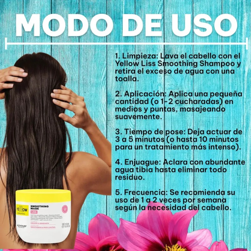 Mascara Mask Liss Keratin Anti-frizz Liso Yellow 500ml