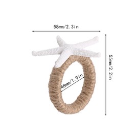 Starfish Napkin Rings, Set of 6 – Coastal Beach Table Decor, Nautical Napkin Holders for Parties, Celebrations and Home Dining