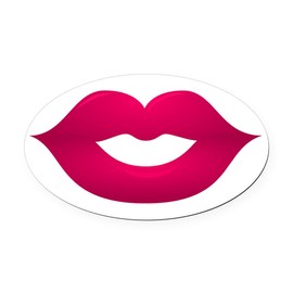 CafePress Animated Lips Euro Oval Car Bumper Magnet