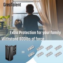 GreaTalent 3Pack Home Security Door Reinforcement Lock Childproof, Add High Security to Home Prevent Unauthorized Entry, Aluminum Construction Finish Black