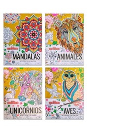 Set De 4 Libros Para Colorear Mandalas Serie Resplandor