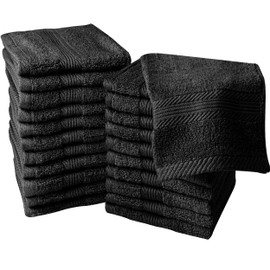 LINTEUM TEXTILE Makeup Remover Wash Cloth [Pack of 12/Black] Reusable Fingertip Face Towel, 13x13 inches, Extra Soft, Quick Dry, Makeup Wipe Washcloth for Hand – Beauty & Personal Care