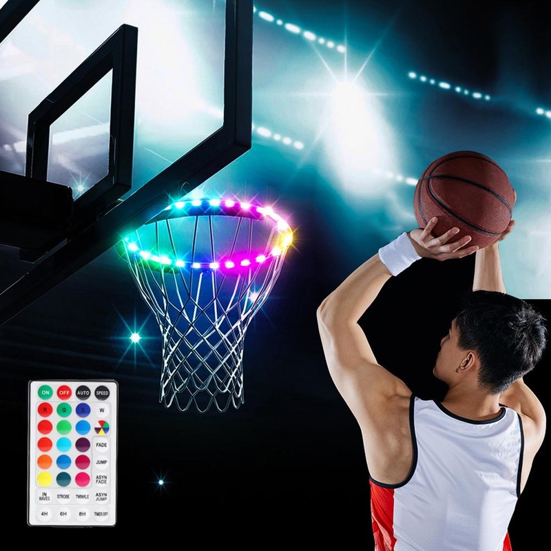 LED Basketball Hoop Lights Remote Control Basketball Rim LED Light