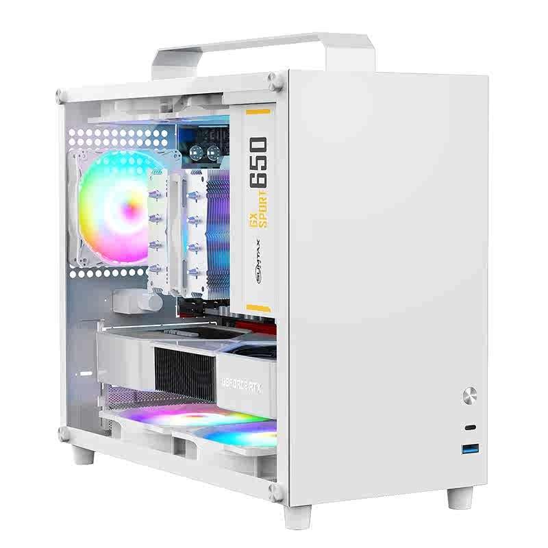 ALAMENGDA V500 Mini Portable M-ATX/ITX Computer Case, MINI-Tower CASE, Full
