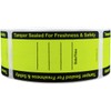 Fluorescent Yellow Food Delivery Tamper Evident Labels 2 x 4