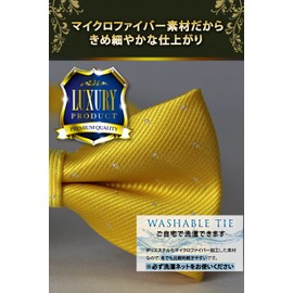 Best Item: Bowtie, Men's, Kids, One-Touch Tie, Plain, Easy to Wear, Hook, For Children and Adults, 03 Butterfly Water, yellow_02