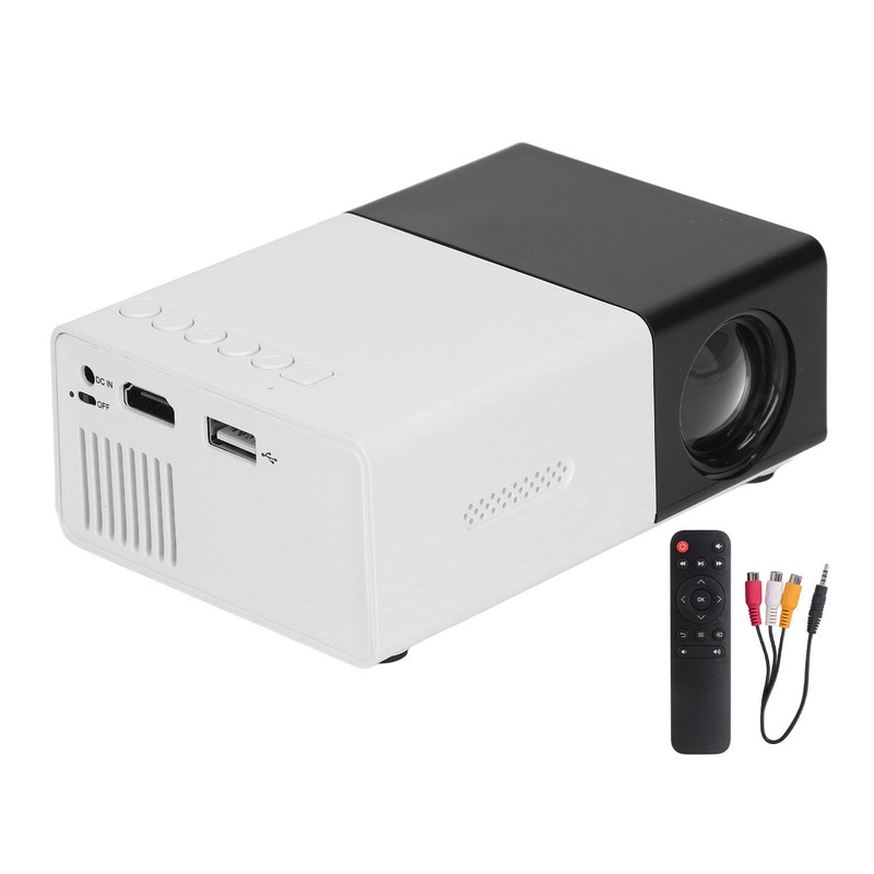 Mini Projector Built in Speakers Diffuse Reflection Imaging Black 1080P